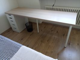 Bureau Plateau Lagkapten + meuble tiroirs Alex