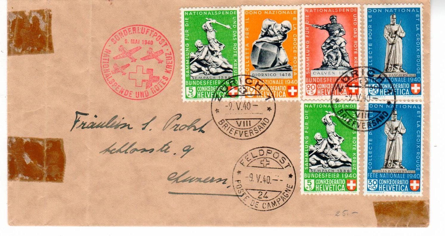 Alle Briefmarken: Sonderluftpost - Feldpost 1940 – Gebraucht aus Wolhusen von Curver9