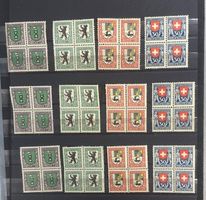 Pro Juventute 1925; 3 x Serie postfrische Viererblocks