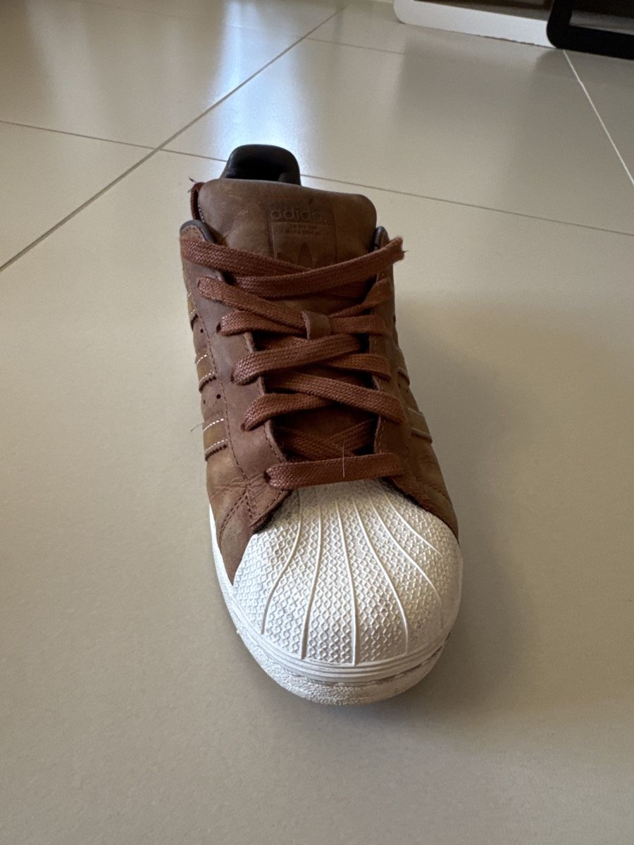 Scarpe da uomo: Adidas Superstar Brown Leather Trainers, Spring – Usato da Berneck venduto da E_ZLK 1