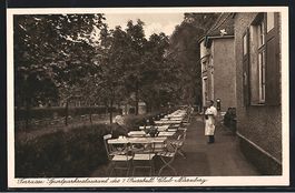 Nürnberg, Terrasse Sportparkrestaurant 