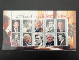 Helmut Schmidt F. Liechtenstein   2018 Kleinbogen ** (A860)