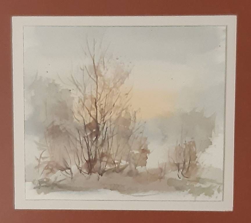 Dipinti: Aquarell Märzmorgen Peter Kunkel – Usato da Schaan venduto da jud_59jg