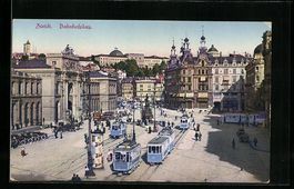 Zürich, Bahnhofplatz mit Strassenbahn