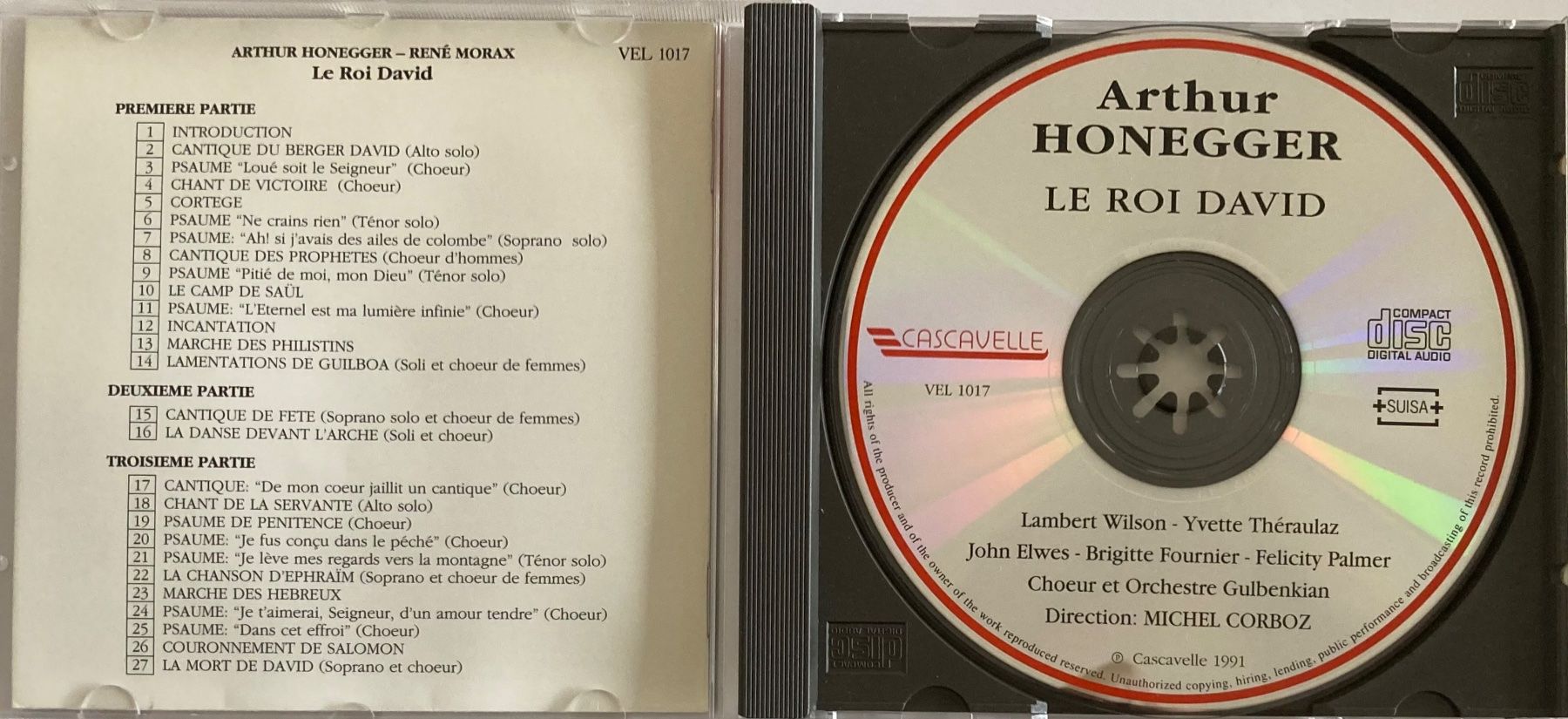 CD: ARTHUR HONEGGER.... - LE ROI DAVID – Usato da Poliez-Pittet venduto da Newtown-Records 2