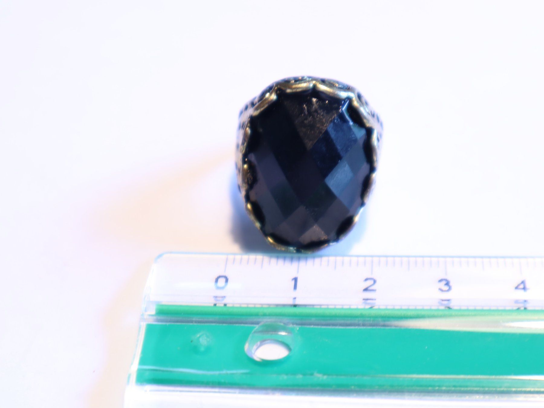 Anelli: Gothischer Kostüm Ring mit schwarzem Blackstone Vintage Gr52 – Usato da Baden venduto da TellsKuchenhaus 4