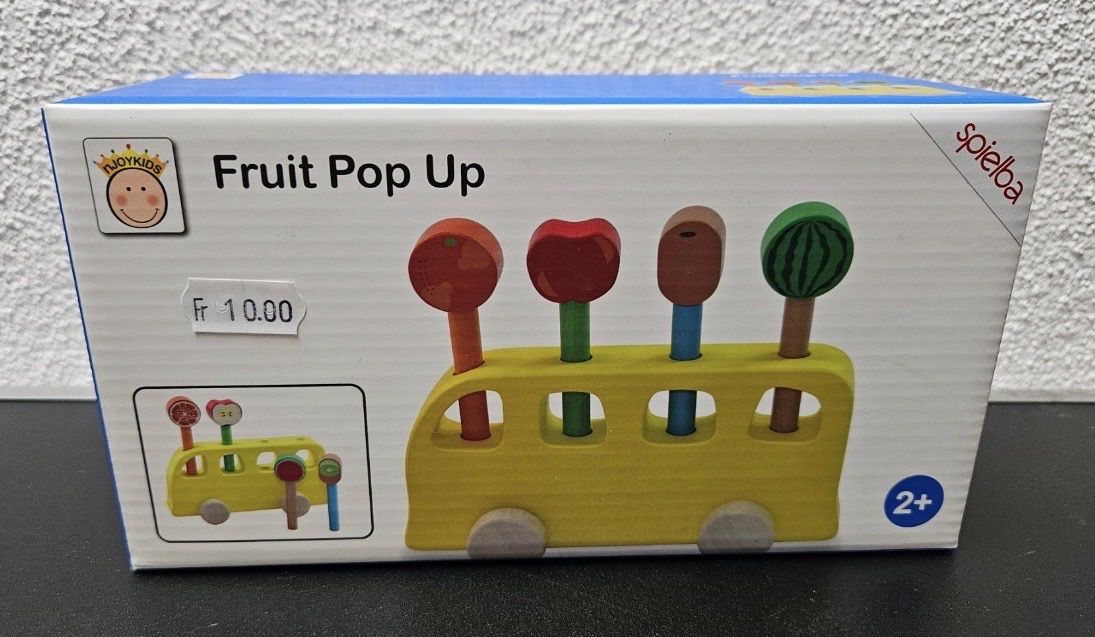 Giocattoli: Holzspielzeug Fruit Pop Up Bus neu – Nuovo e nell'imballaggio originale da Rümlang venduto da Jennyanna