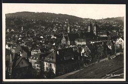 AK St. Gallen, Blick auf den Ort, 1936