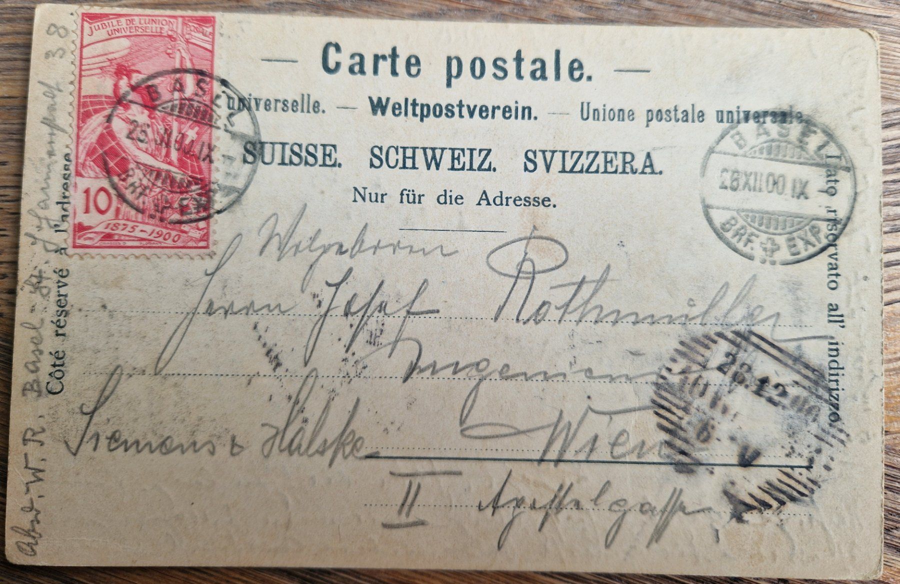 Cartoline postali: Basel, Wettsteinbrücke 1900 – Usato da Melchnau venduto da Arthurius 1