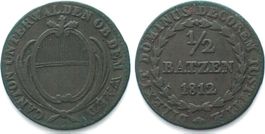 OBWALDEN Halbbatzen 1812 Billon RAR!!! ss-vz