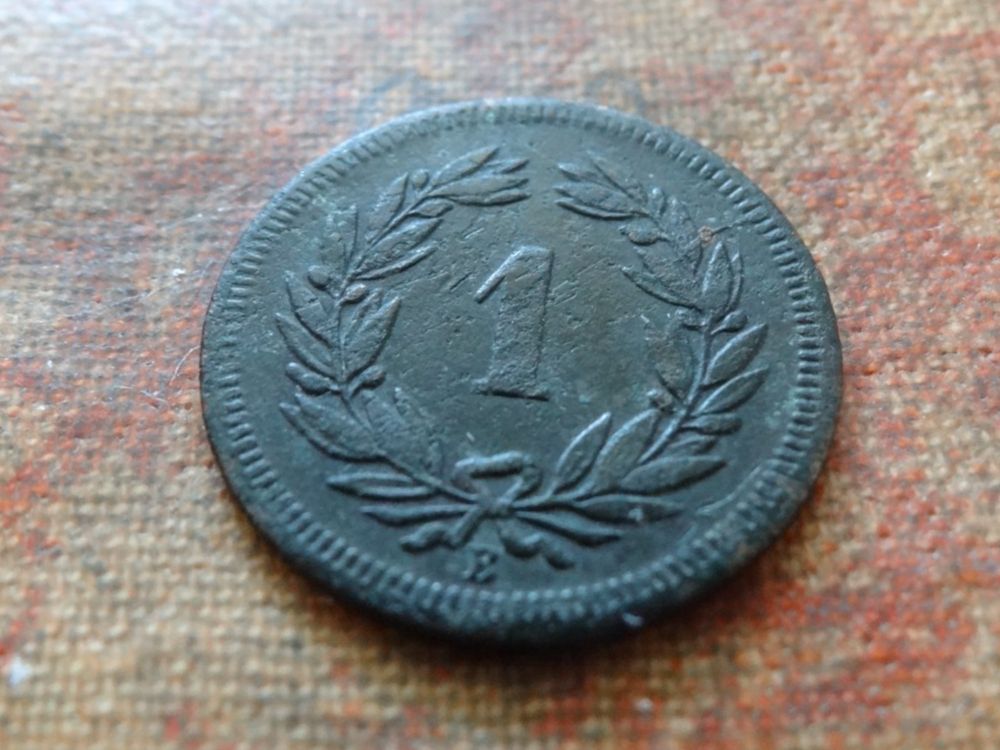 Alle Münzen: 1 Rp. 1857  (B) – Gebraucht aus Romanel-sur-Lausanne von Swift13 1
