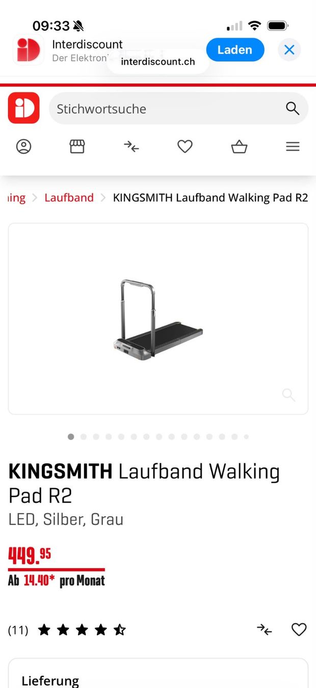 Kingsmith Hometrainer: Laufband Walking Pad R2, Kingsmith – Usato da Thun venduto da chrboehlen86 3
