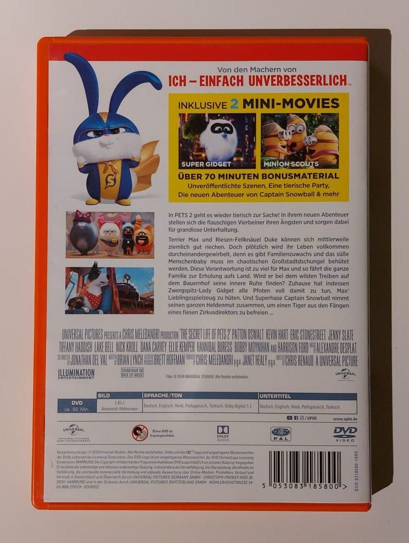 Tutti i DVDs: Pets 2 DVD mit 2 Mini-Filmen – Usato da Ebikon venduto da henry76 1