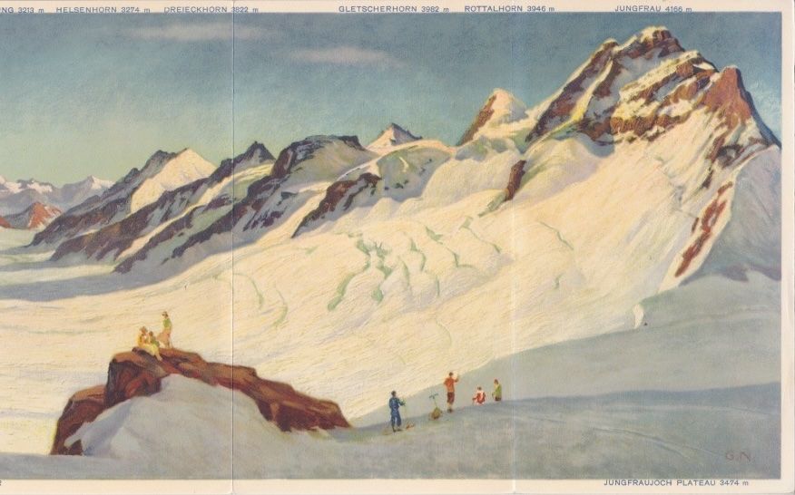 Dokumente: Alter Farbprospekt der WENGERNALP u.JUNGFRAUBAHN. – Gebraucht aus Schlieren von Rapaelli 4