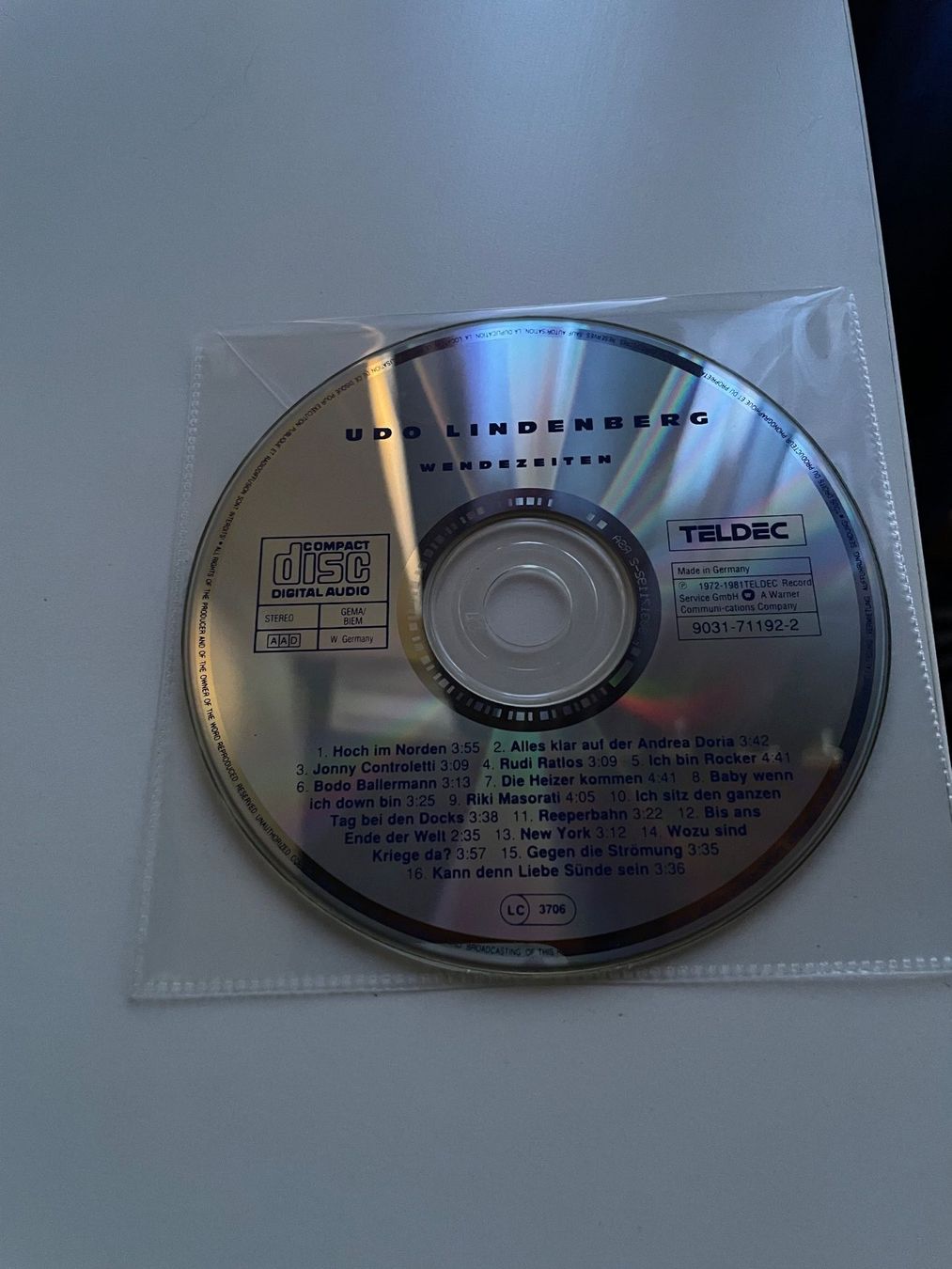 CD: Udo Lindenberg CD Wendezeiten – Usato da Adligenswil venduto da Decor-Tech