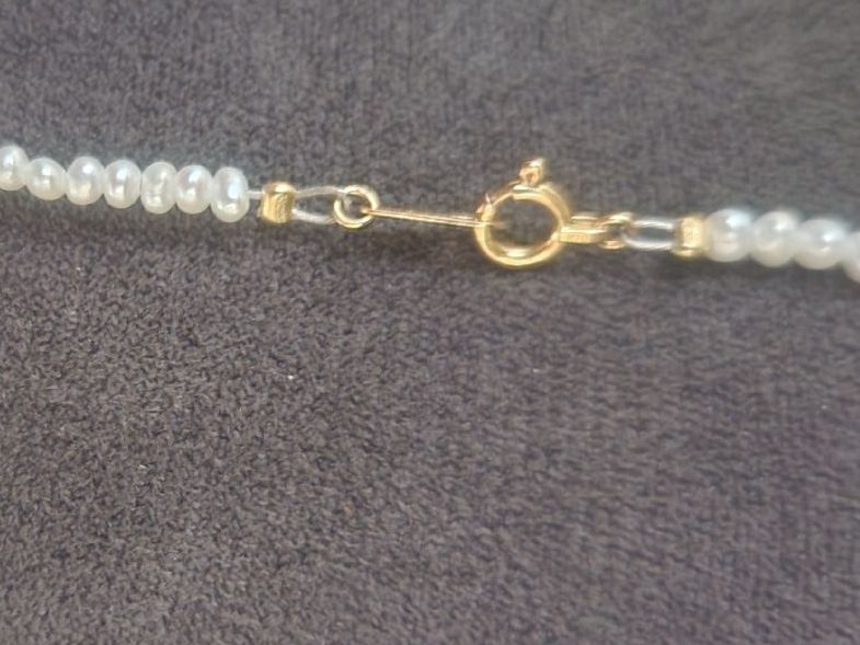 Catenine: 18 Karat Gold Aquamarin Kette mit Perlen – Usato da Binningen venduto da lieblingsstyle 3