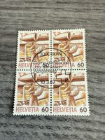 Schweiz Marke Helvetia 60, Ersttag 10.3.87, Viererblock