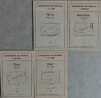 4 Landkarten Reichenau-Flims-Ilanz-Trun 1963 - 1973