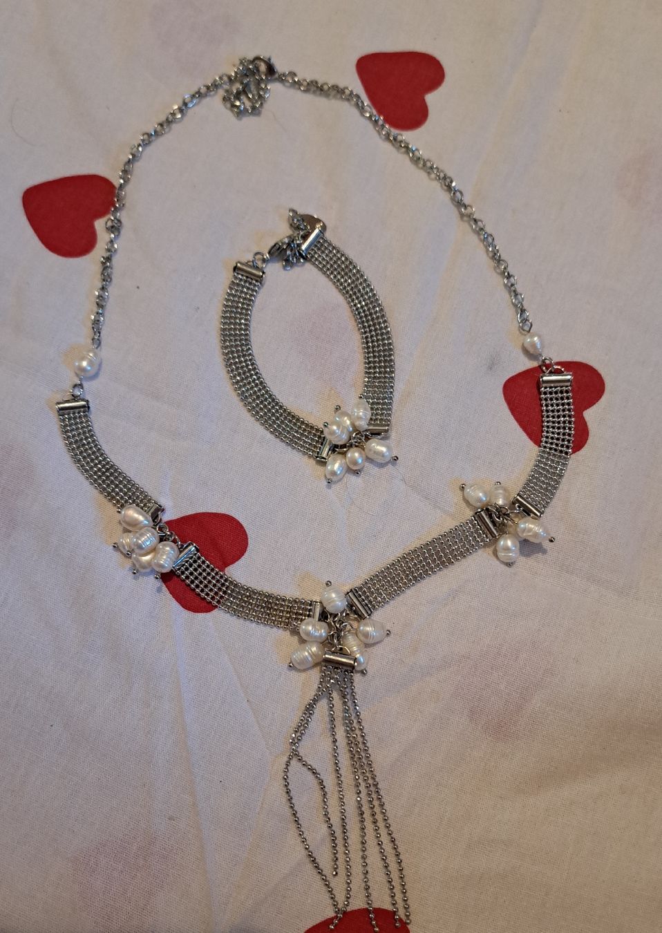 Sonstiger Schmuck: Set Schmuck Halskette Armband mit echten Perlen – Neu (gemäss Beschreibung) aus Zürich von dph_r9t2