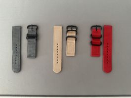 3 Stoffarmbänder für Uhren – 20 mm