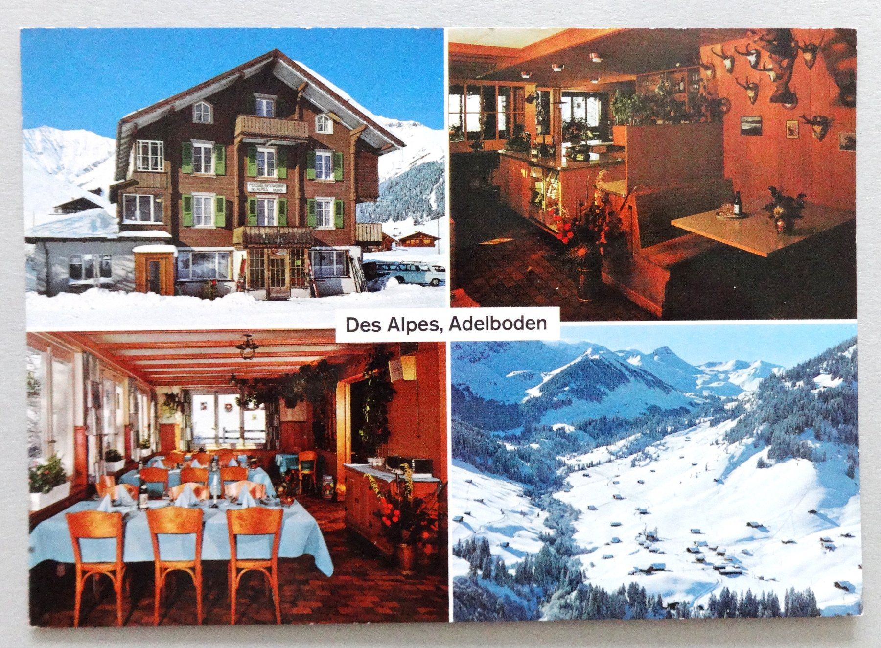 Cartoline postali: Hotel Rest. Des Alpes, Gilbach, Adelboden – Usato da Fétigny venduto da Billy2miny