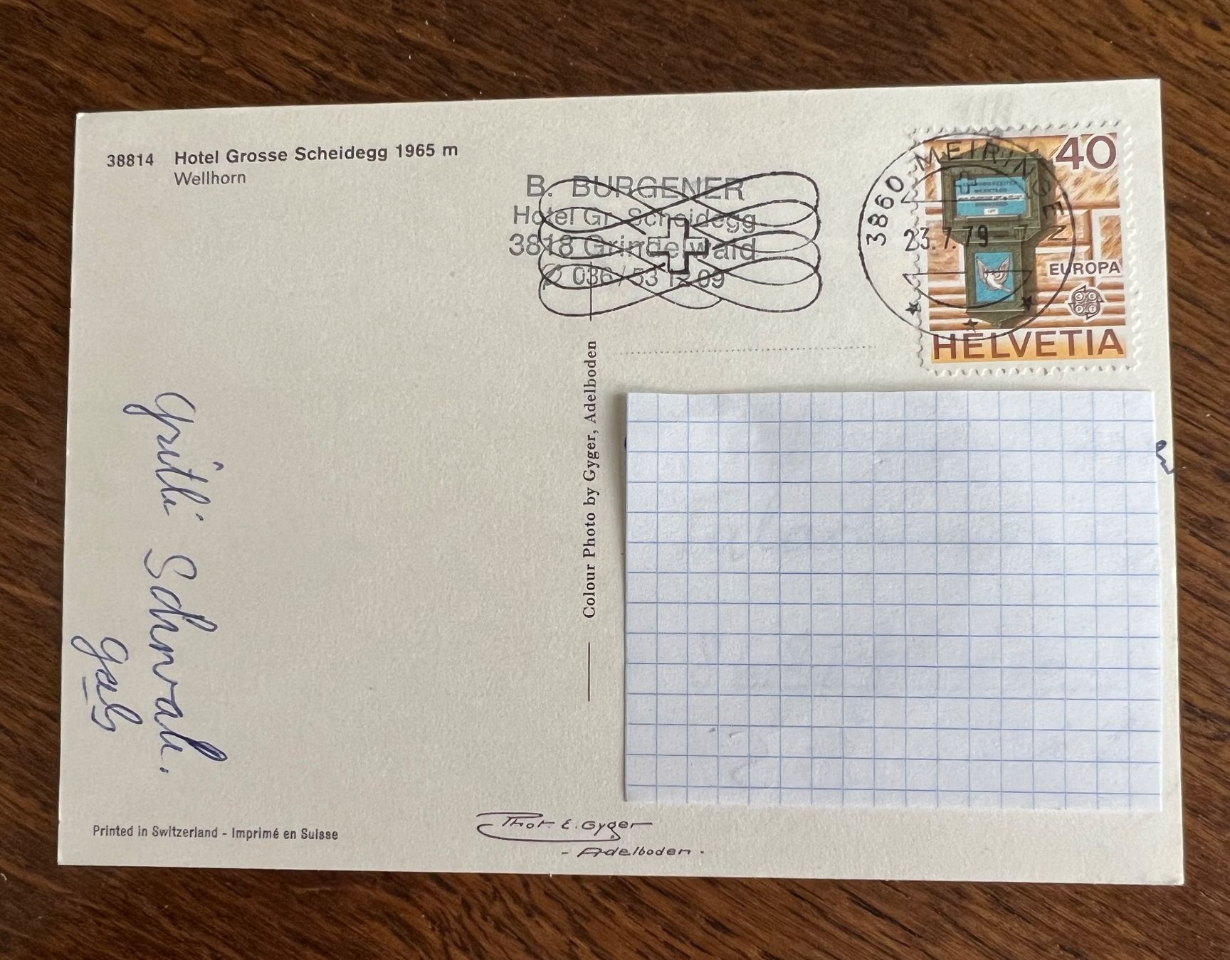 Ansichtskarten: Postkarte Grosse Scheidegg mit Wellhorn – Gebraucht aus Grueningen von ant_qb8l 1