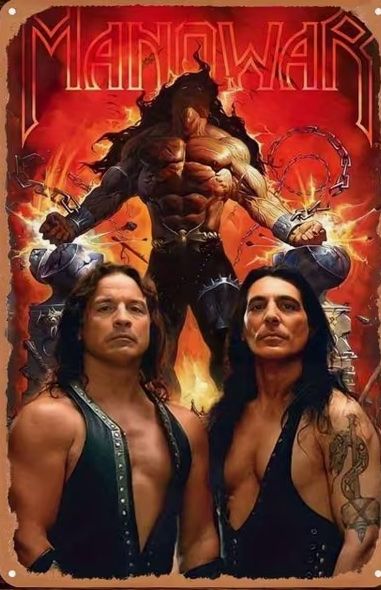 Schilder: Manowar - Blechschild Metal Rock Band – Neu (gemäss Beschreibung) aus Horn von abutre72