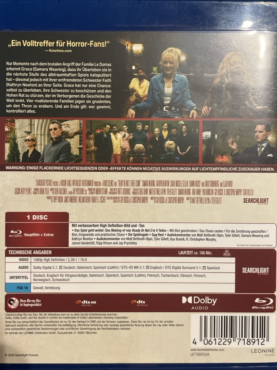 Tutti i DVDs: Ready or Not 2 (2026) – Nuovo (secondo la descrizione) da Waldenburg venduto da Gonzo8 1