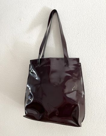NEU! BORDEAUX/VIOLET LACK SHOPPER Tasche