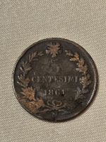 Alte Italienische Münze 5 Centesimi 1861, Selten!