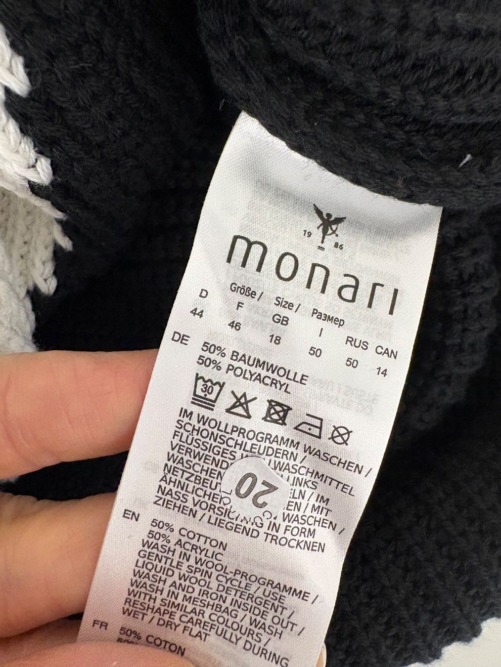 Monari Maglioni & Felpe: Monari Kapuzenpullover mit Muster 44 beige schwarz – Nuovo (secondo la descrizione) da Regensdorf venduto da secondchancefashion 5