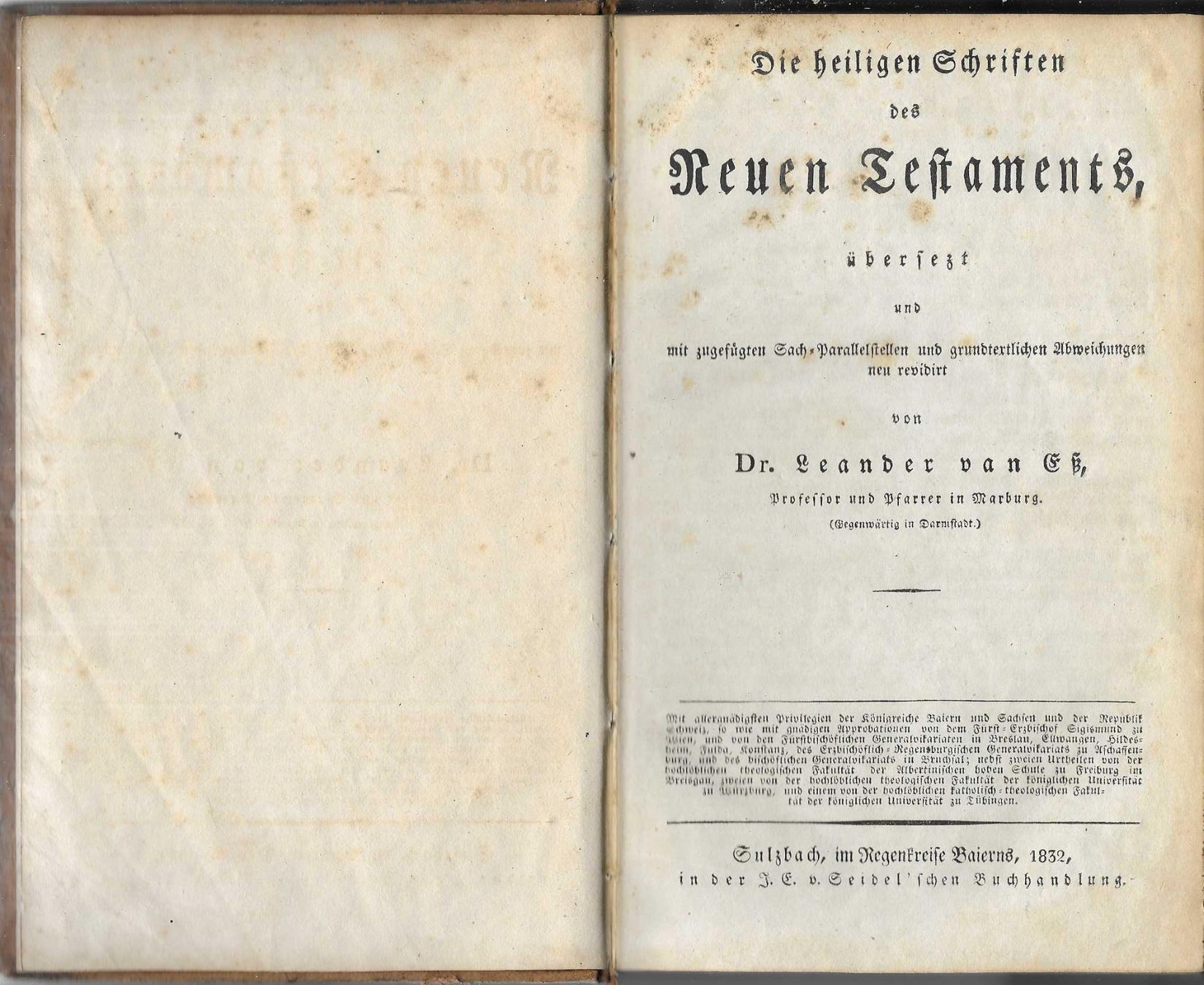 Libri: Neues Testament, 1832 – Usato da Flims - Dorf venduto da Stagediver