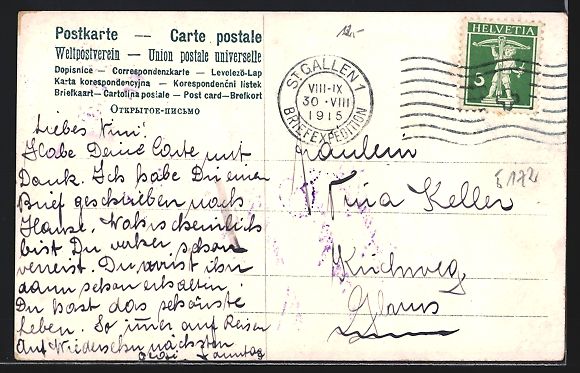 Ansichtskarten: St. Gallen, Marktplatz mit Geschäften – Gebraucht aus Berlin von bartko-reher 1