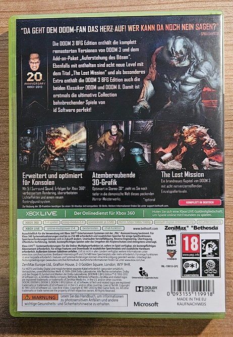 Microsoft Giochi: Doom 3 - BFG Edition – Usato da Winterthur venduto da Men_in_black 1