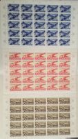 FO37-39, Flugpostmarken im Bogen postfrisch Kt. 200.-++