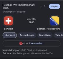 1 Ticket Fussball WM 🏟️ Schweiz-Bosnien Herzegowina in LA