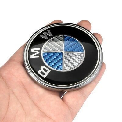 BMW Emblem 82mm Motorhaube CARBON BLAU