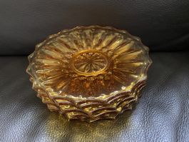 6 Dessertteller, Glas, vintage, retro