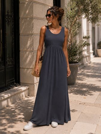 Armani Exchange Maxi Sommerkleid Dunkelblau Gr. S (36)