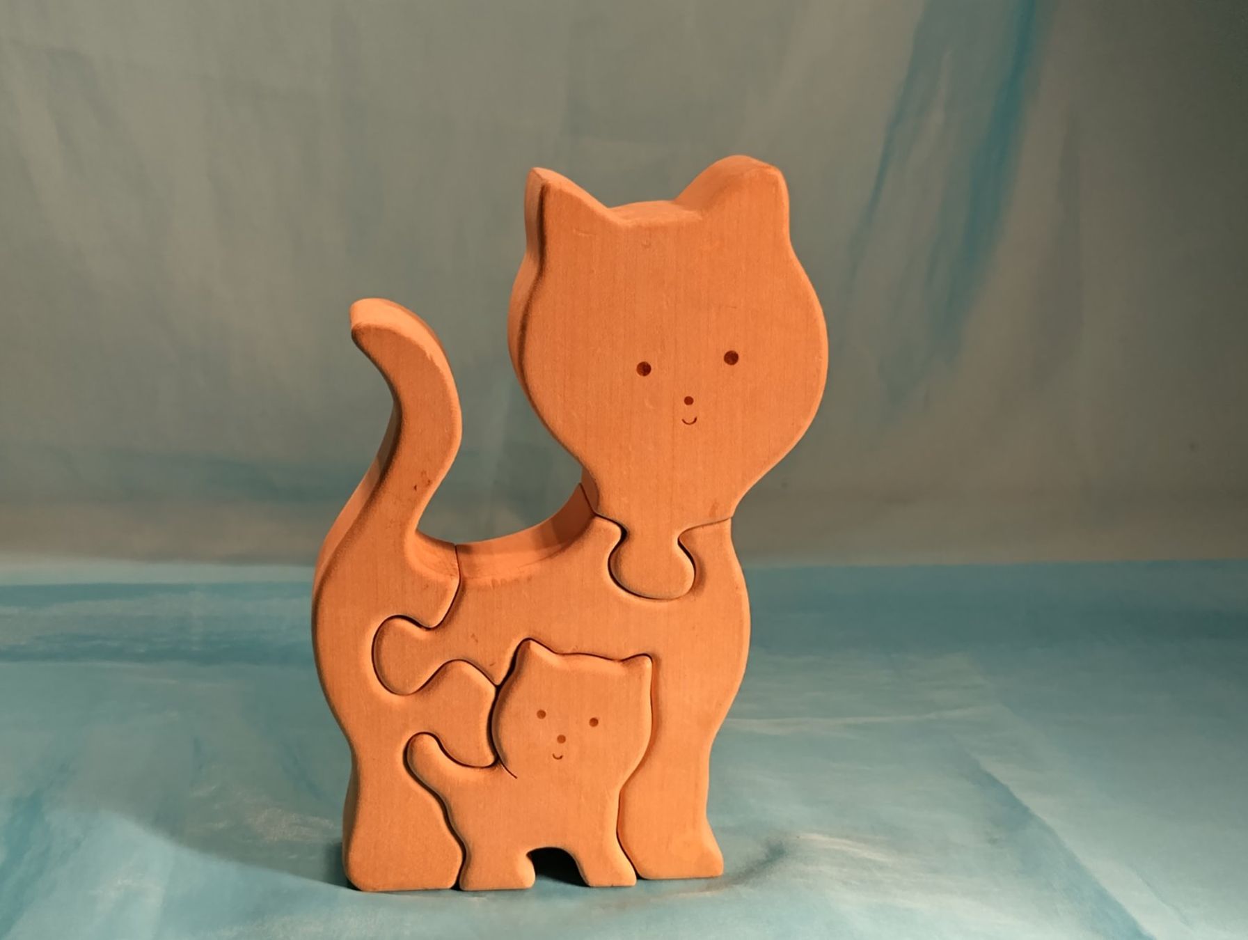 Puzzle: Katze, Holz, Puzzle, mit Jungem – Usato da Bellach venduto da JingleCherry 2