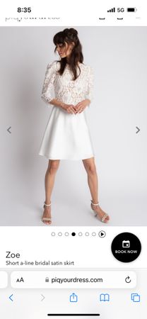 Bridal Short Skirt. Size: M.