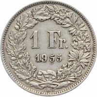 1 Fr 1955 B ----------- Silbermünze