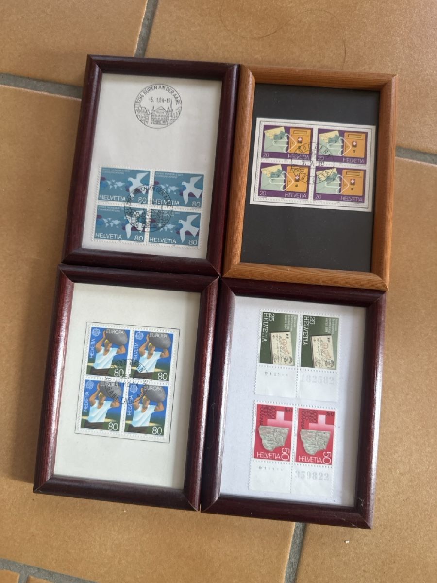 Tutti i francobolli: Briefmarken Sammlungen in Bilderrahmen 4 Stuck – Usato da Schwadernau venduto da mirifiesta