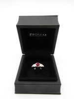 RUBIN RING MIT DIAMANTEN IN 750 WEISSGOLD