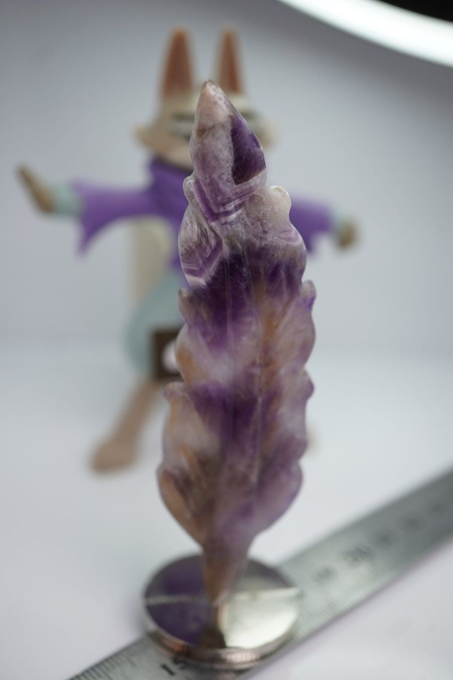 Minerali & Pietre curative: Feder   aus  Chevron Amethyst      10 cm – Nuovo e nell'imballaggio originale da Eschenbach SG venduto da topstone 4