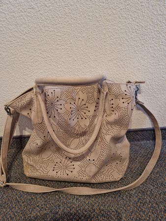 Tasche Handtasche Sommer Lässig Perforiert Beige Damen 