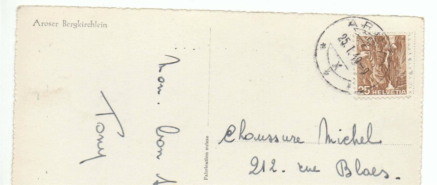 Cartoline postali: AROSA Bergkirchlein – Usato da Jona venduto da philajona 1