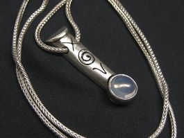 Zopfkette Collier mit Anhänger Silber 925 Bergkristall