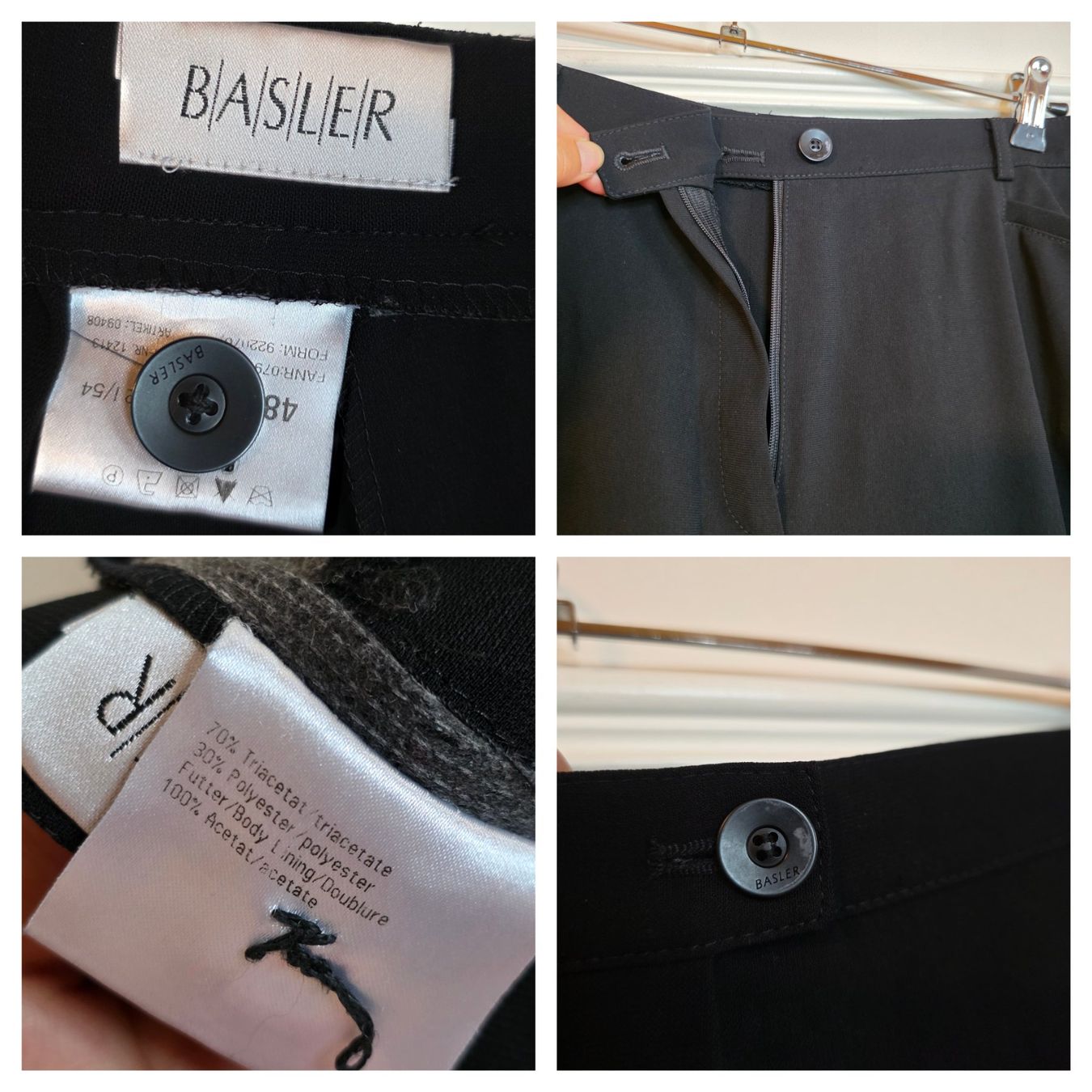 Basler Pantaloni: Basler Hose schwarz elegant hochwertig Gr.48 – Usato da Wald ZH venduto da CapLux 1