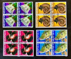  Viererblock Nr.J348-J351 ET Stempelt Bern 1998  Tiere im 